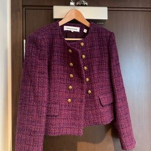 Veronica Beard Tweed Jacket – Burgundy – Size 10